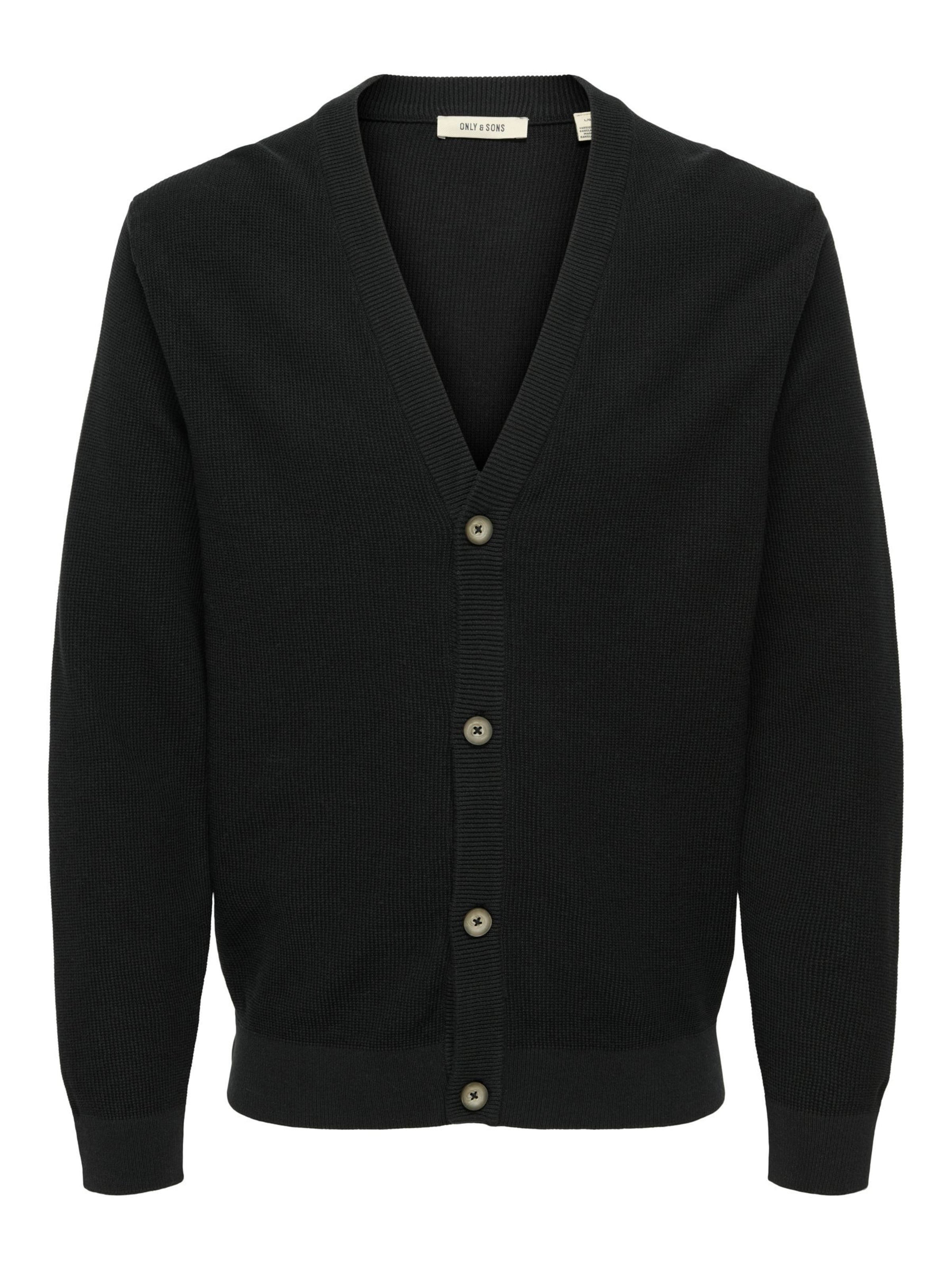 Only & Sons Gebreid vest 'ONSTony' in de kleur Aardetinten / Zwart, Productweergave