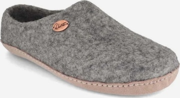 WoolFit Hausschuh in Grau: Vorderseite