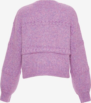 Jalene Knit Cardigan in Purple