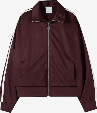 Bershka Collegetakki värissä viininpunainen / valkoinen, Tuotenäkymä