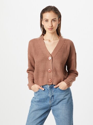 Denim Project Knit Cardigan in Brown: front