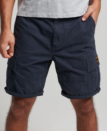 Superdry Regular Cargo Pants in Blue: front