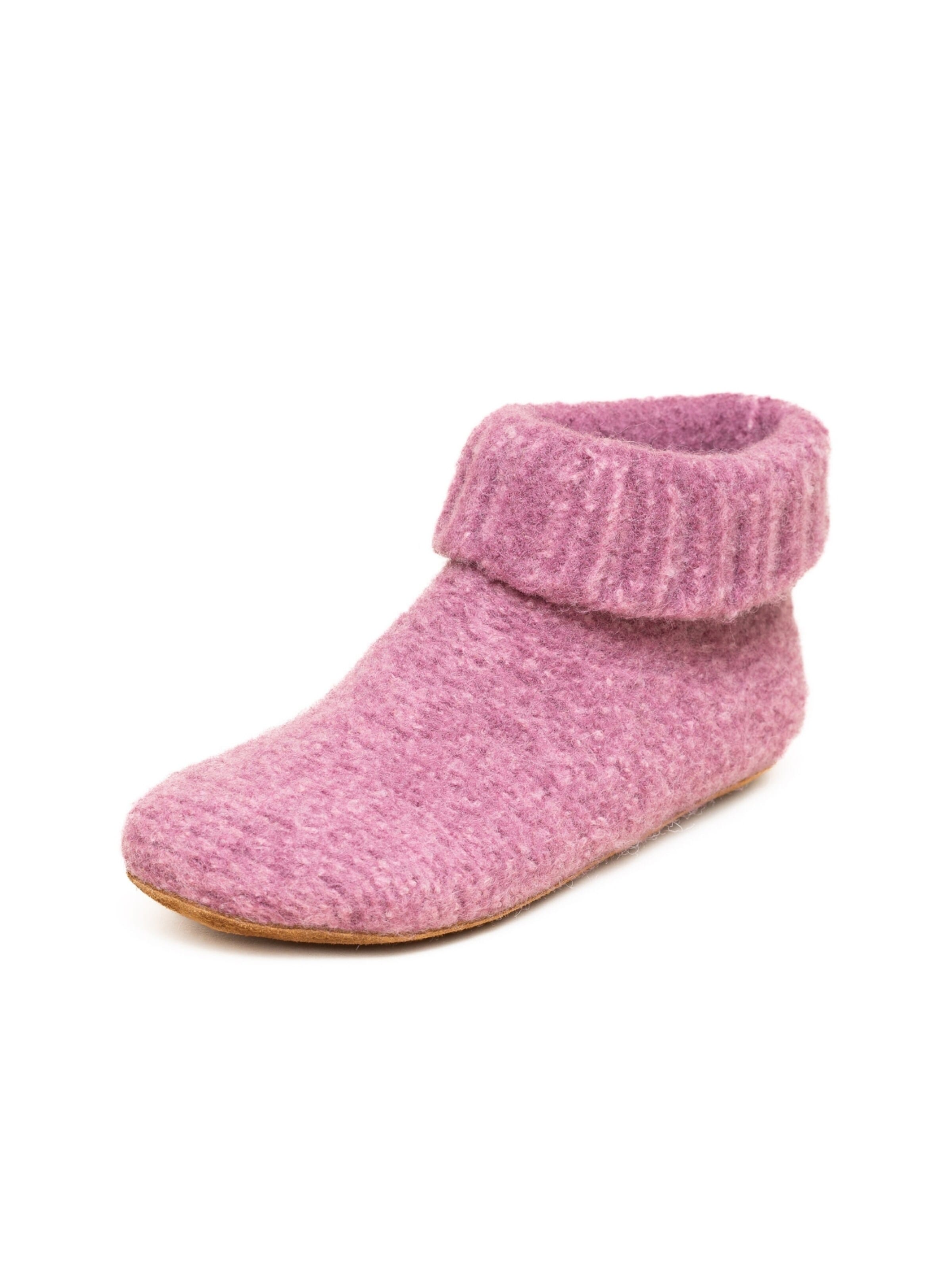 Gottstein Hausschuh 'Hüttenschuhe Knit Boot'‌ in Pink: Vorderseite
