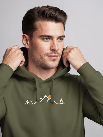 Neverless Sweatshirt 'Tent Campfire' in Green