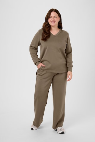 KAFFE CURVE Sweatshirt 'KCannita' in Brown