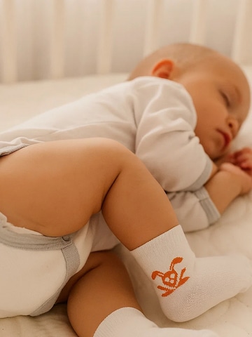 Chaussettes PAPATE en blanc : devant