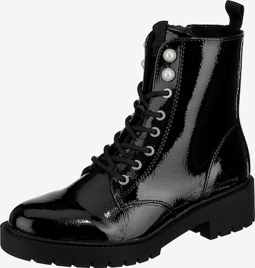 JANE KLAIN Lace-Up Ankle Boots in Black: front