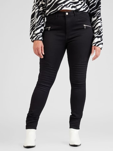 Slimfit Jeans 'ROYAL' de la ONLY Curve pe negru: față