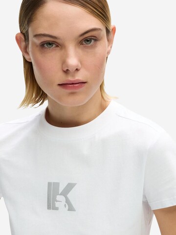Maglietta 'KLJ Slim Ss K Logo Tee B2W17064' di KARL LAGERFELD JEANS in bianco