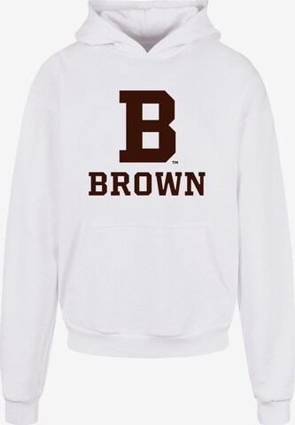 Merchcode Sweatshirt 'Brown University' in Wit: voorkant