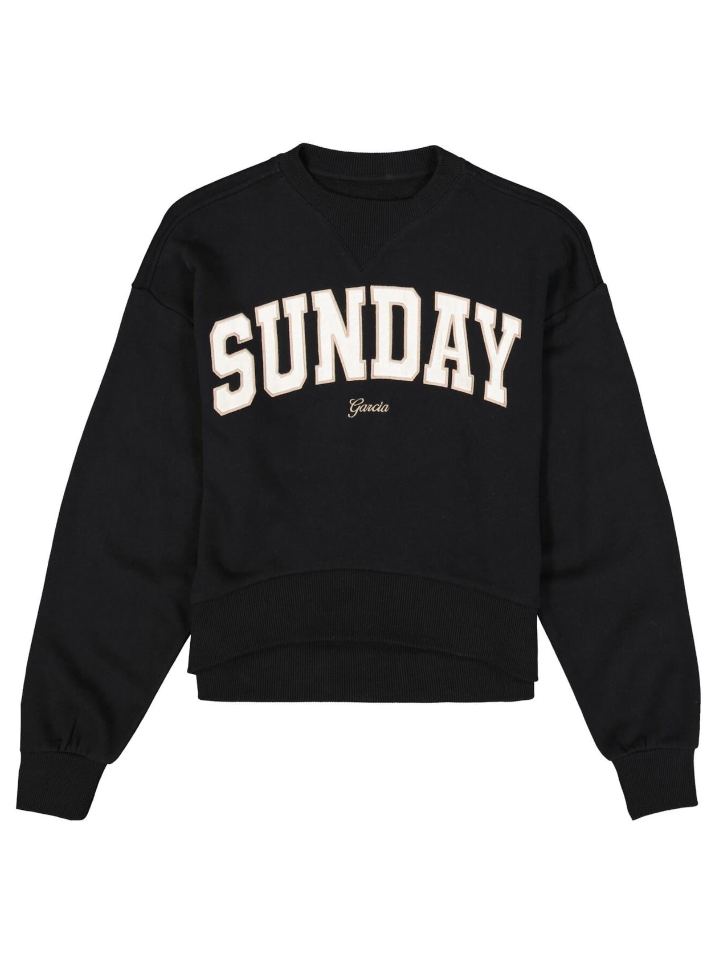 GARCIA Sweatshirt in Zwart: voorkant
