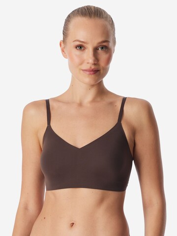 SCHIESSER Bralette Bra ' Invisible Soft ' in Brown: front