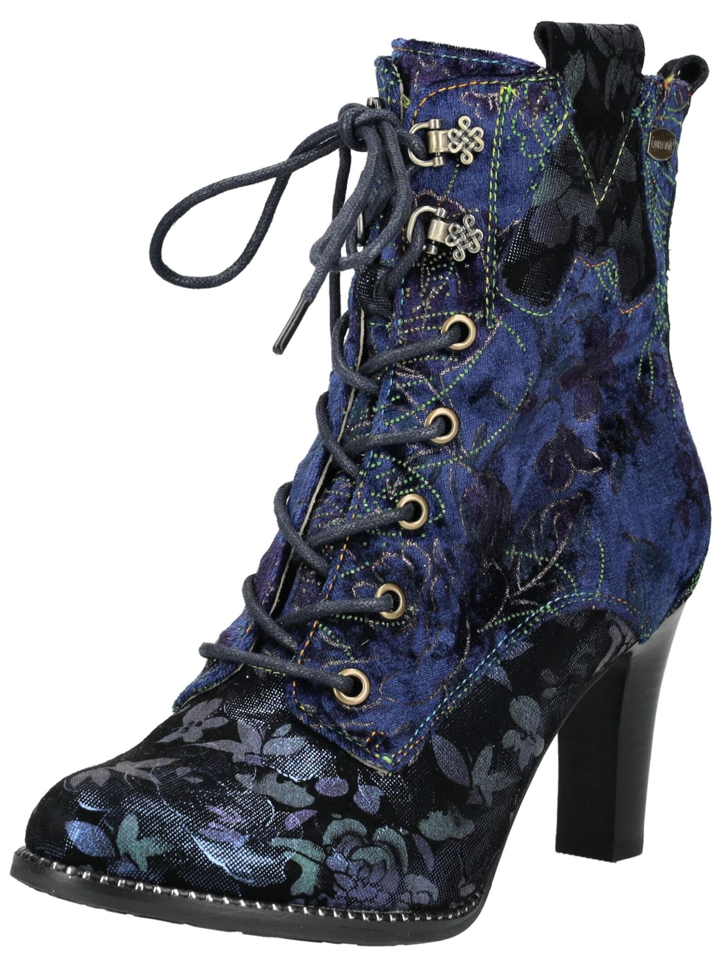 Laura Vita Lace-up bootie in Blue: front