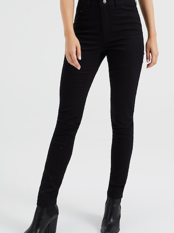 WE Fashion - Skinny Vaquero en negro: frente