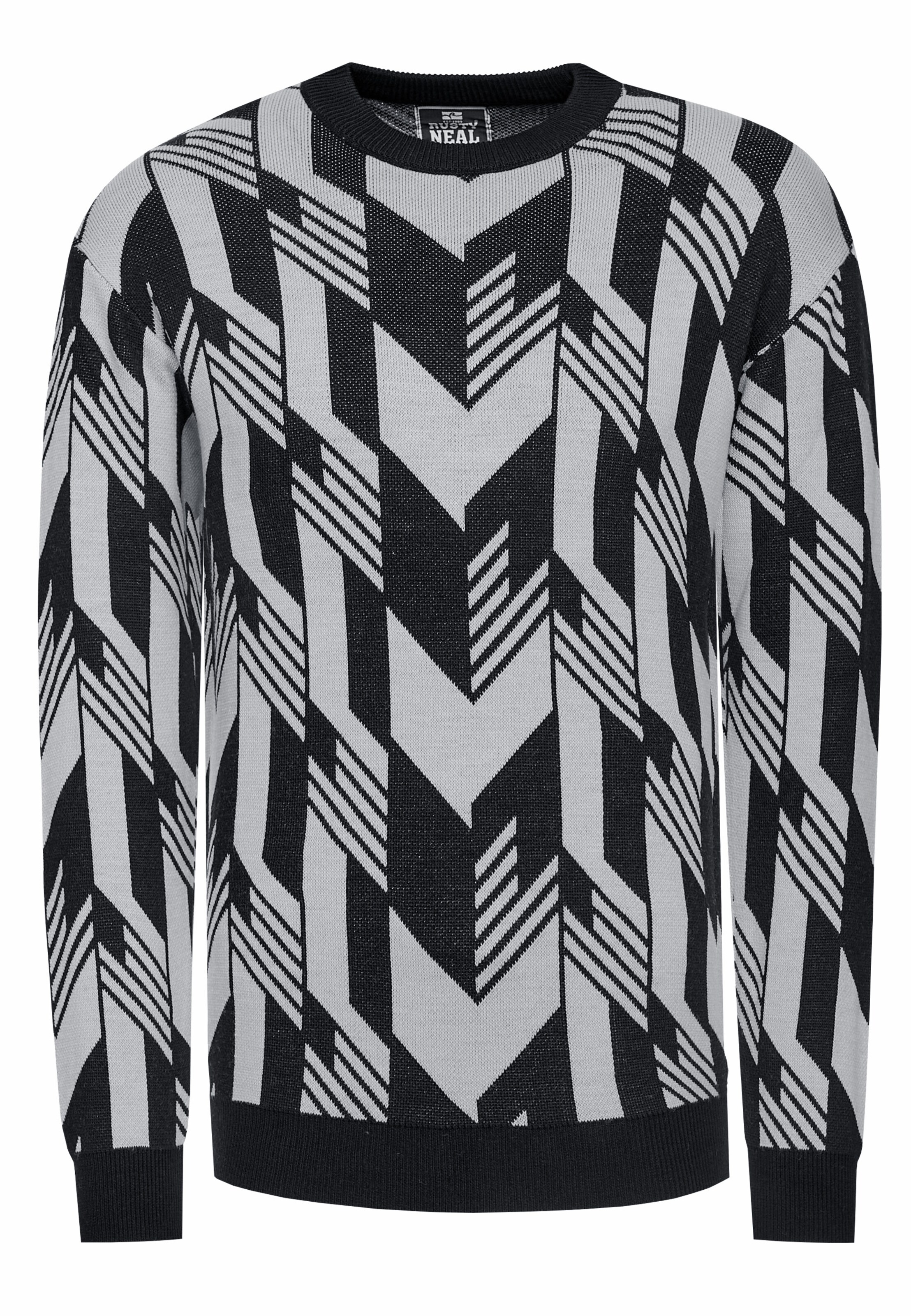 Rusty Neal Pullover in Schwarz: Vorderseite