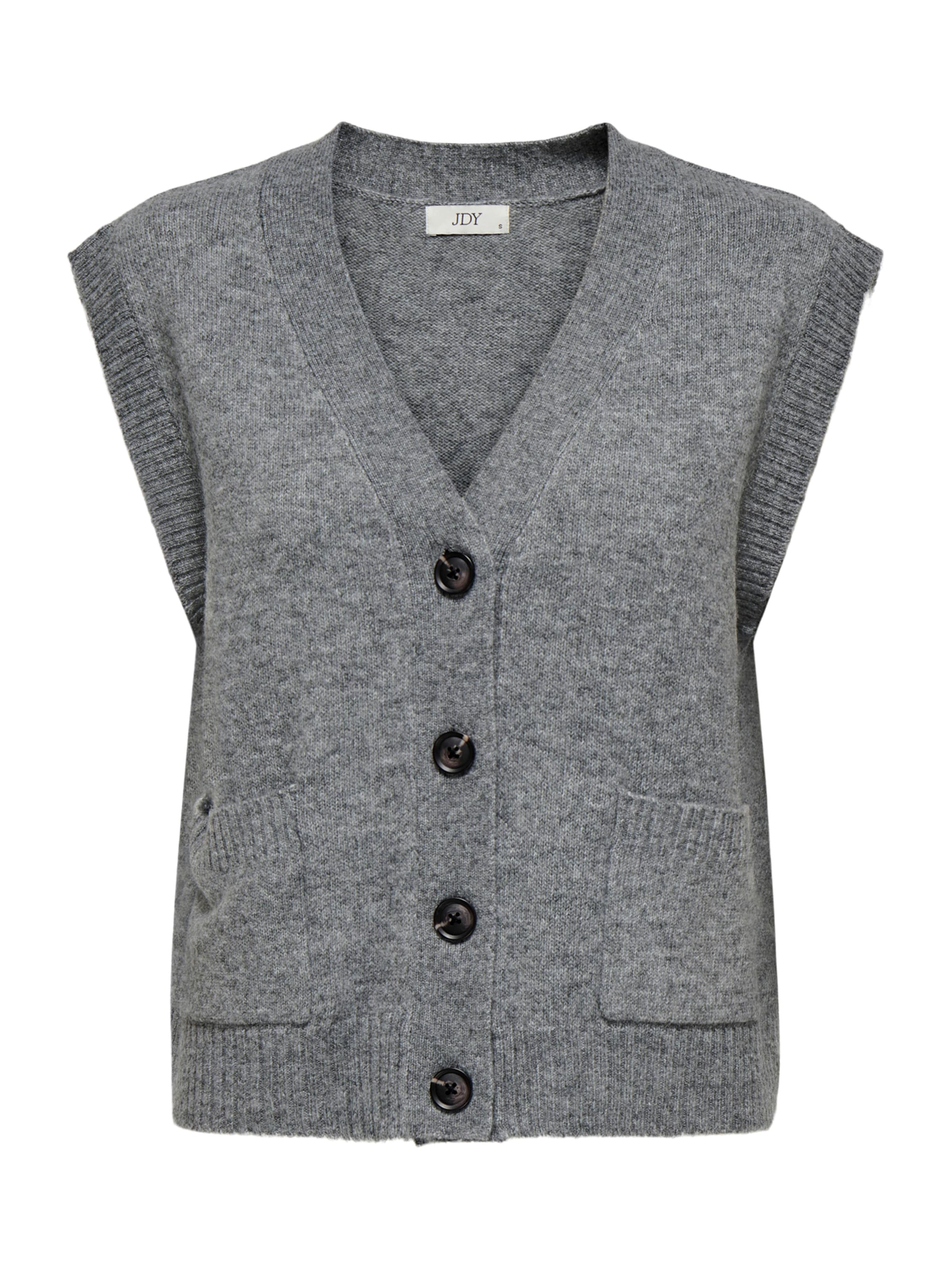 JDY Knitted Vest 'JDYSUPER' in Grey: front
