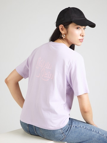 Tricou de la Calvin Klein Jeans pe mov: față