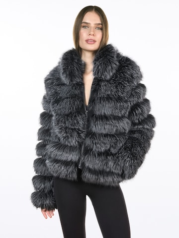FauxAffairs Winterjacke 'KUNSTFELLJACKE SILVA'‌‌‌‌‌‌ in Grau