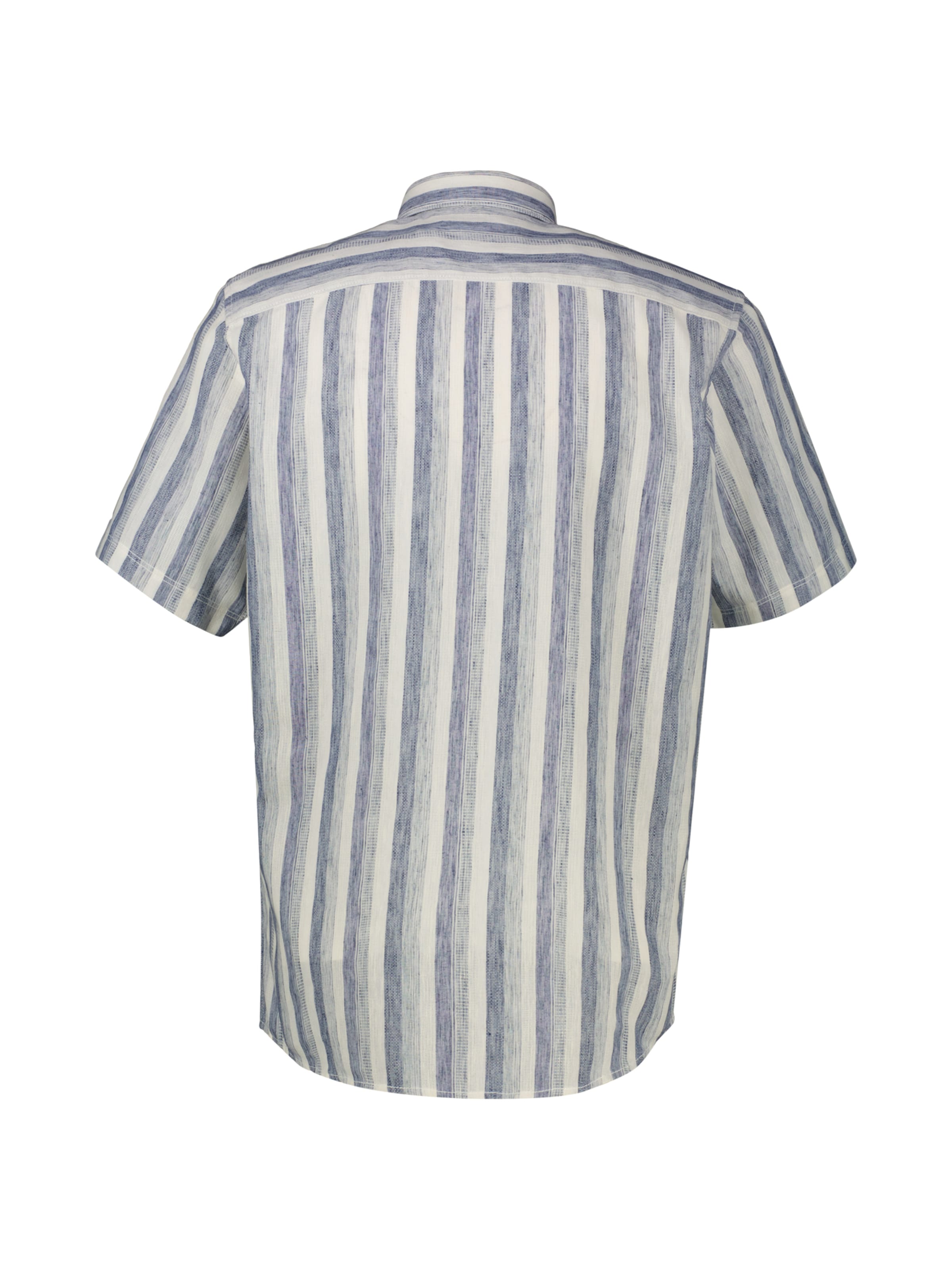 LERROS Regular Fit Gestreiftes Kurzarmhemd, atmungsaktiv in Blau