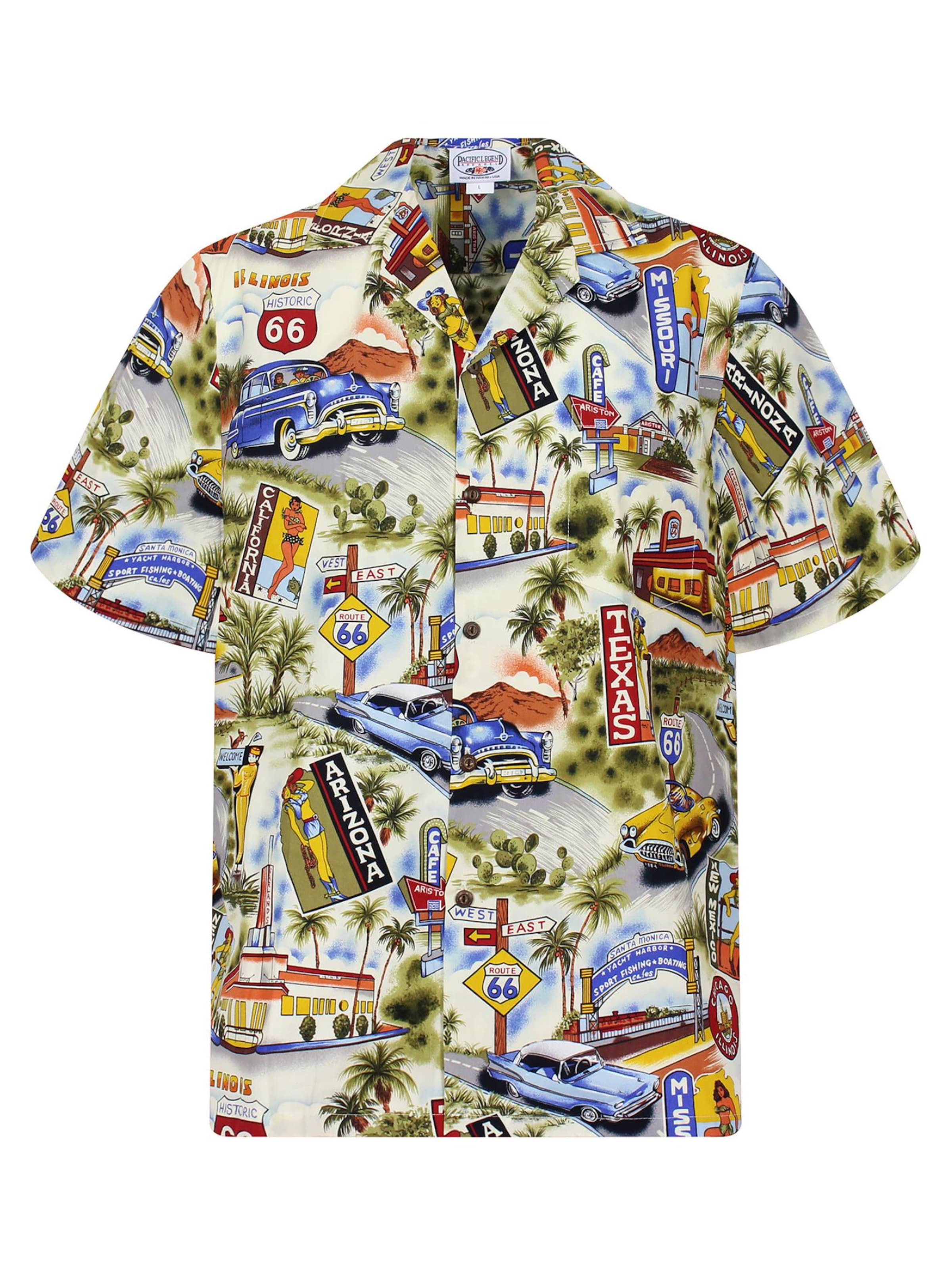 Pacific Legend Regular fit Button Up Shirt 'Texas Arizona' in Beige: front