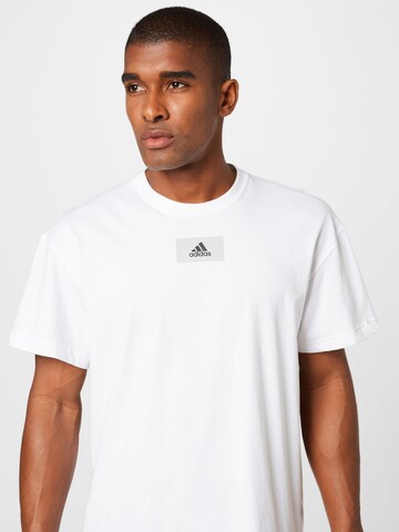 ADIDAS SPORTSWEAR Λειτουργικό μπλουζάκι 'Essentials Feelvivid Drop Shoulder' σε λευκό