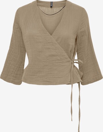 PIECES Blouse 'Lelou' in Bruin: voorkant