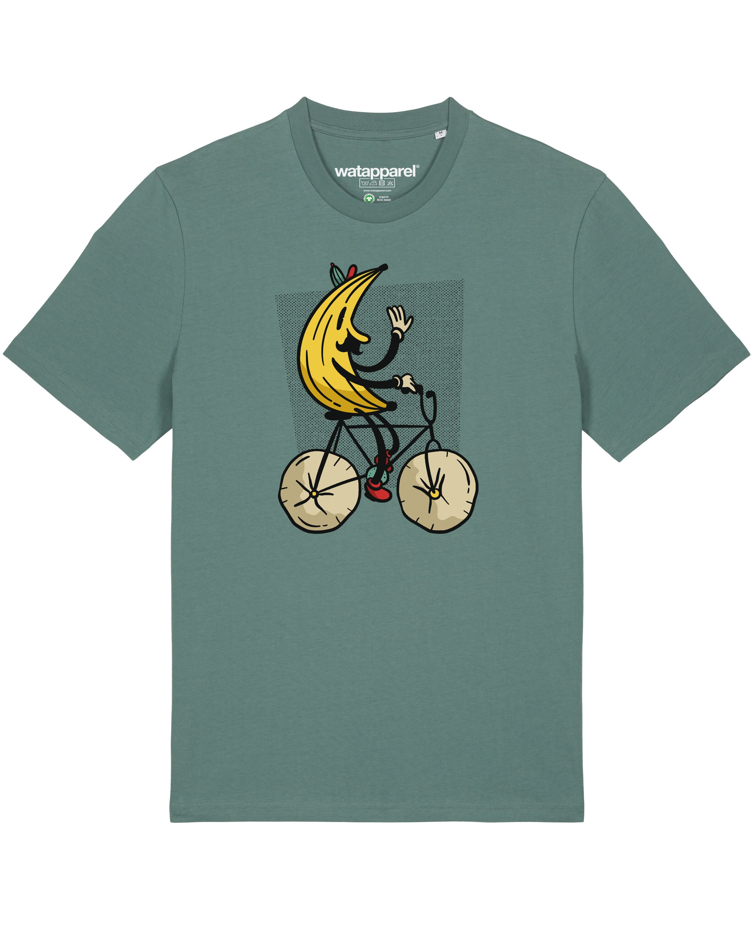Maglietta 'Banana Rider' di Watapparel in verde: frontale