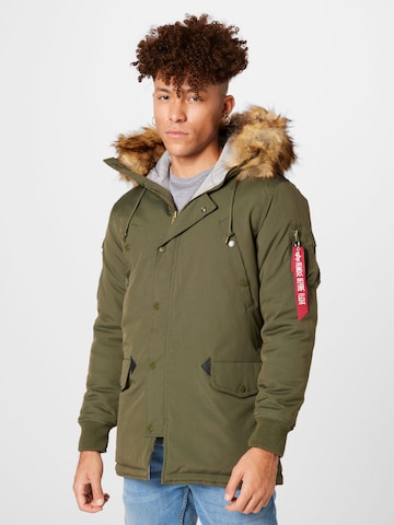 ALPHA INDUSTRIES Winterjas 'Arctic Discoverer' in Groen: voorkant