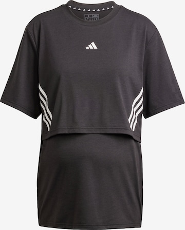 juoda ADIDAS PERFORMANCE Sportiniai marškinėliai: priekis