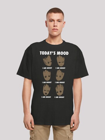 F4NT4STIC Shirt 'Marvel Guardians of the Galaxy Groot's todays mood' in Black: front