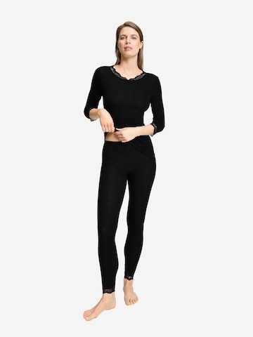 Hanro Shirt ' Woolen Lace ' in Zwart