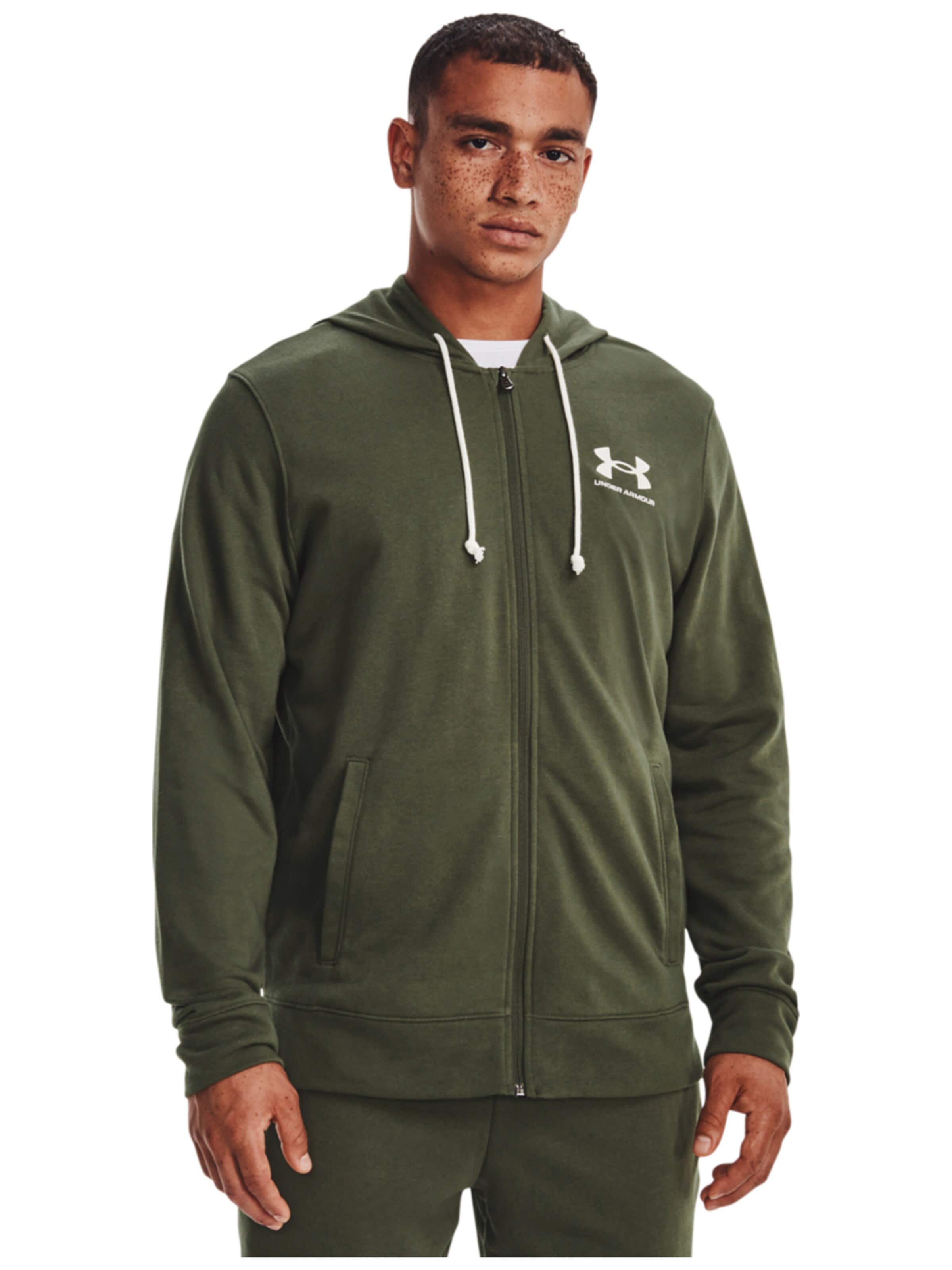 Giacca di felpa 'Under Armour Rival Terry LC FZ' di UNDER ARMOUR in verde: frontale