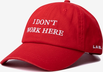 Hatline Lab - Gorra 'I don't work here' en rojo: frente