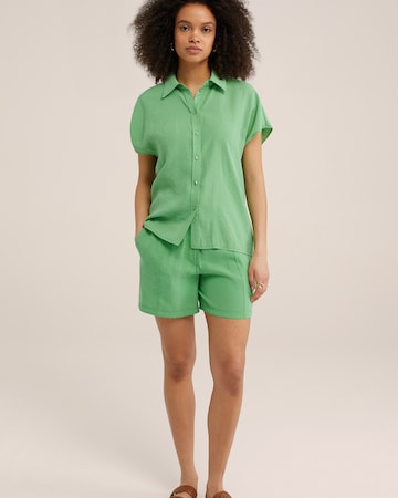 WE Fashion Loosefit Élére vasalt nadrágok - zöld