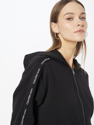 Calvin Klein Jeans Zip-Up Hoodie in Black | ABOUT YOU