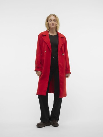 VERO MODA Between-Seasons Coat in Red