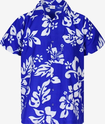 King Kameha T-shirt 'Hibiscus' i blå: framsida