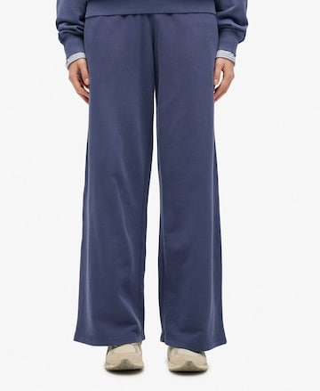Wide Leg Pantalon 'Athletic Essentials' Superdry en bleu : devant