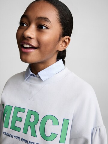 MANGO KIDS Sweatshirt 'MERCI' in Blue