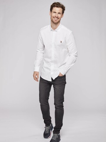 U.S. POLO ASSN. Slim Fit Skjorte 'Esmar' i hvid