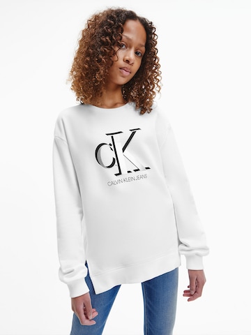 Calvin Klein Jeans Sweatshirt in Weiß: predná strana