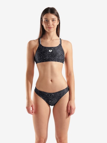 ARENABustier Bikini 'RIBBED BANDEAU' - crna boja: prednji dio