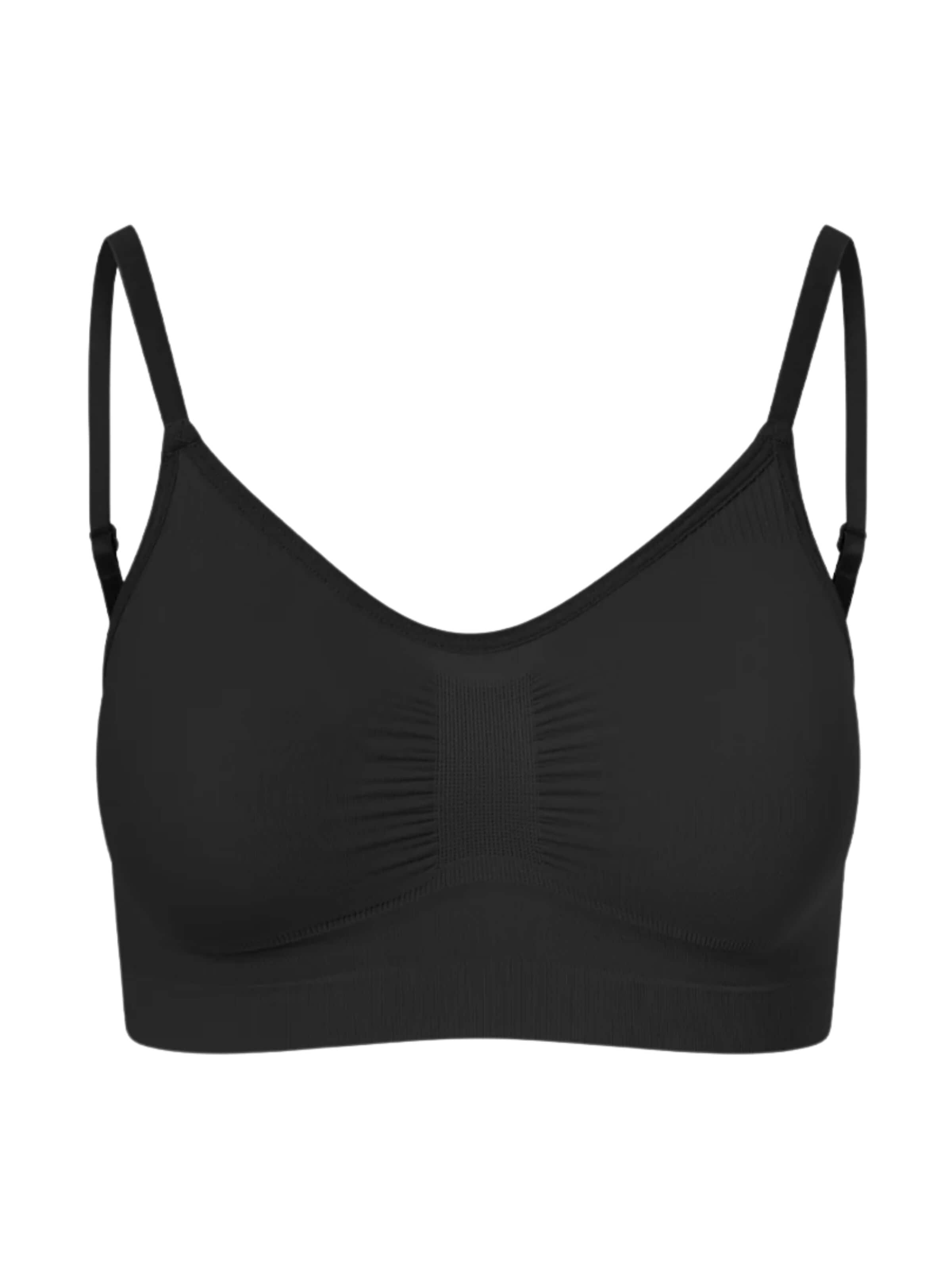 cfab (formerly creamy fabrics) Bygelfri Behå 'Comfort Bralette' i svart: framsida