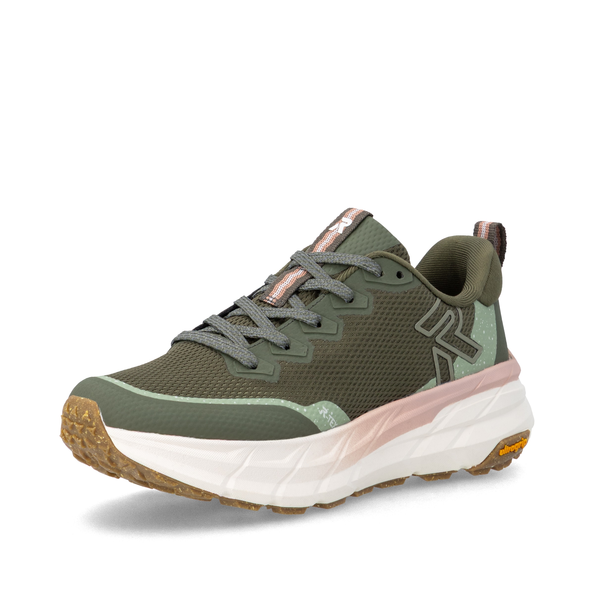 Baskets basses ' W4501 ' Rieker en vert : devant