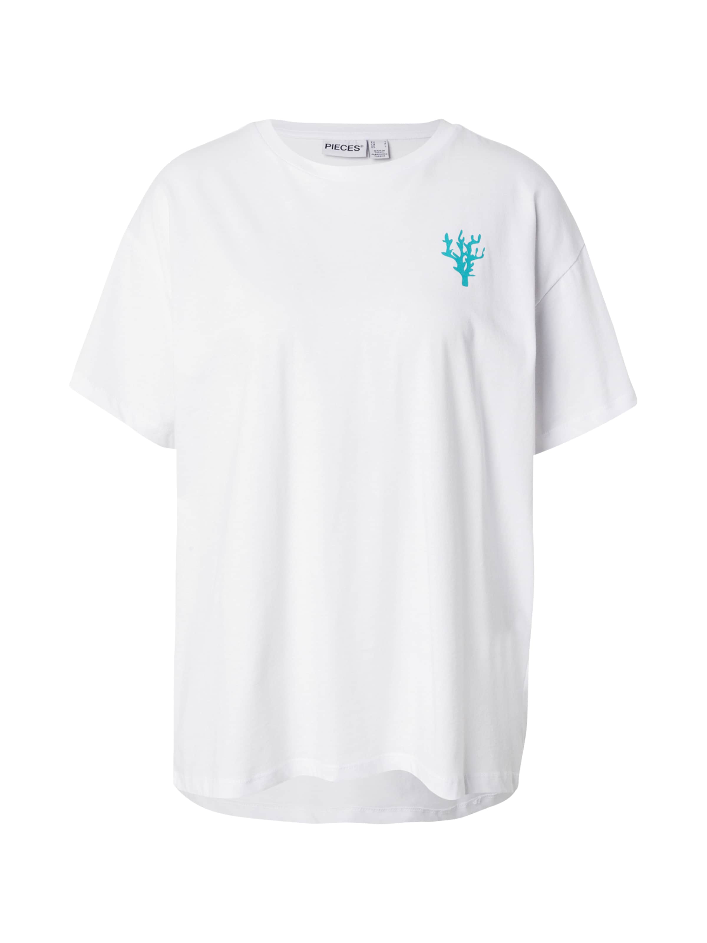 PIECES Свободна дамска риза 'PCALIFI FASTTRACK' в бяло: отпред