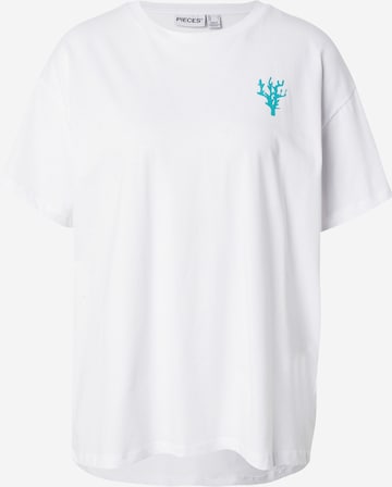 T-shirt oversize 'PCALIFI FASTTRACK' PIECES en blanc : devant