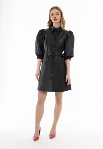 faina - Vestido camisero en negro