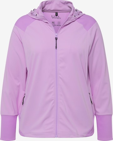 Ulla Popken Zip-Up Hoodie in Purple: front