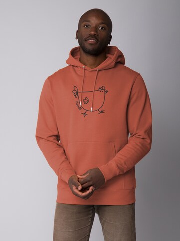 Felpa ' Le poulet - das Huhn ' di Watapparel in marrone: frontale