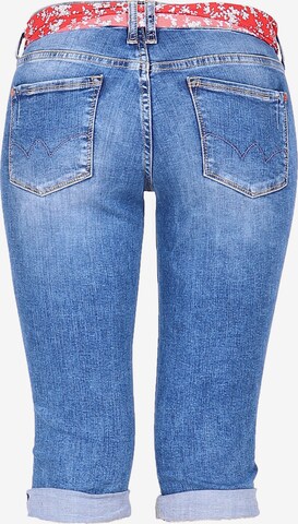 Le Temps Des Cerises Regular 3/4-Jeans JOSIA in lässigem Washed-Look in Blau